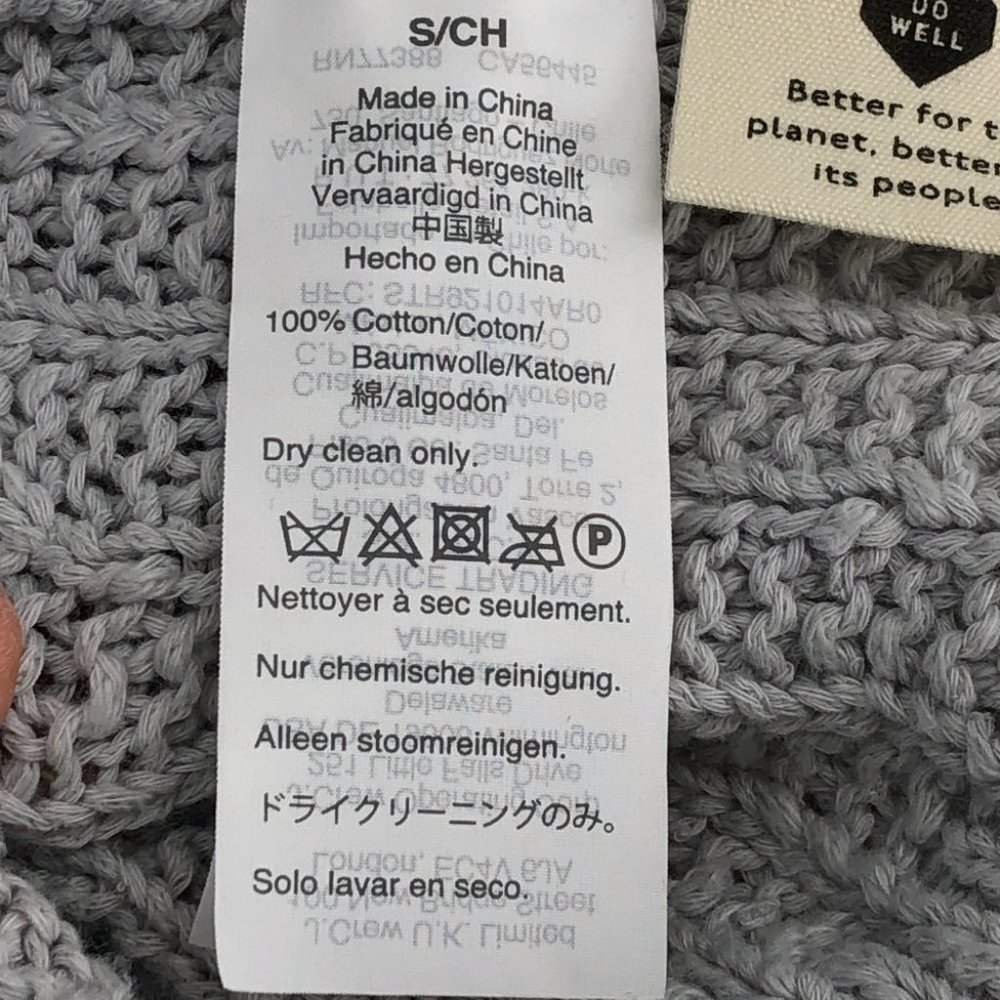 Madewell Grey Bobble Cardigan / Open front Sweater in Cool Fog Long sleeve S - Picture 11 of 16